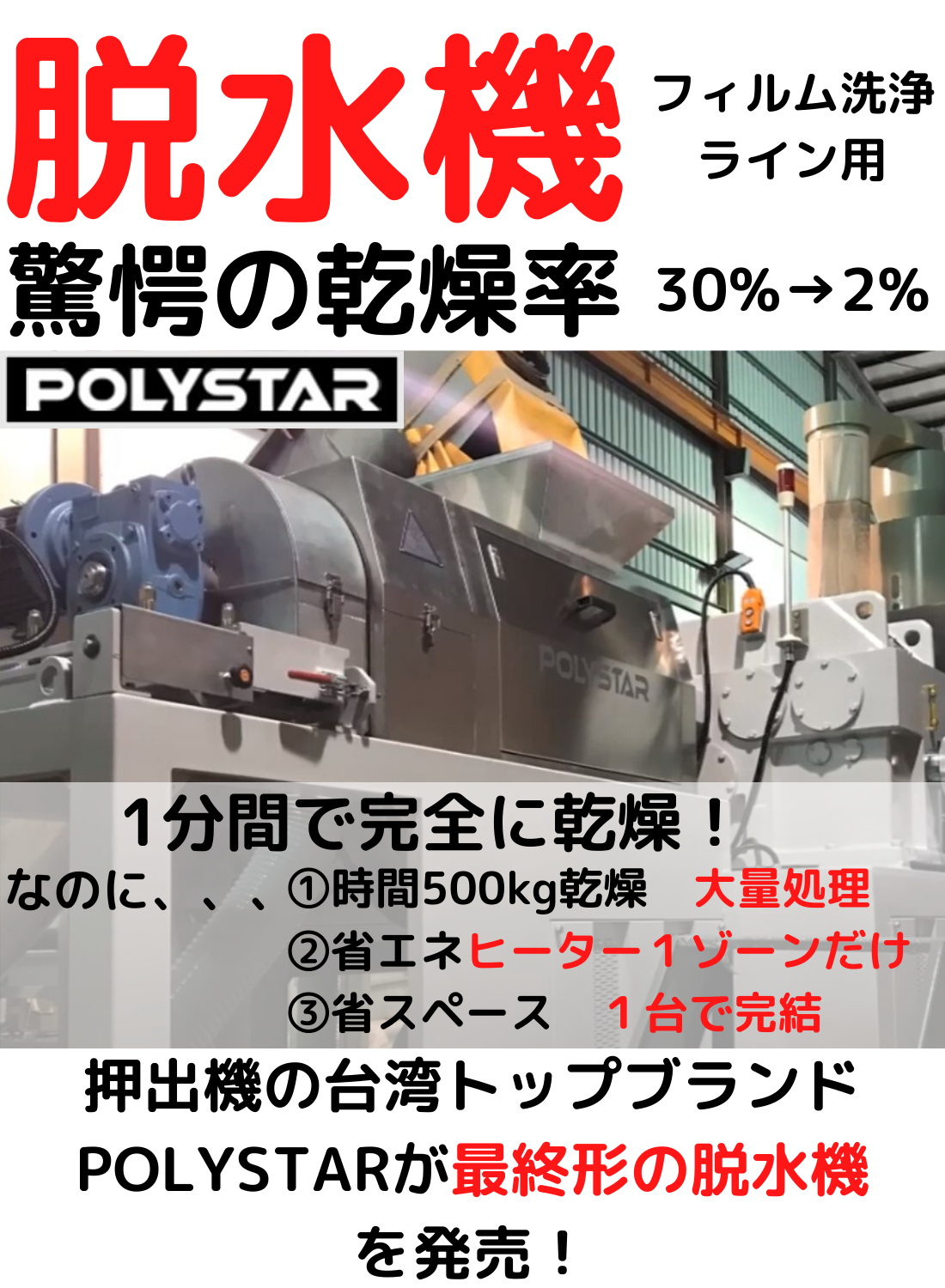 脱水機　プラスチックリサイクル