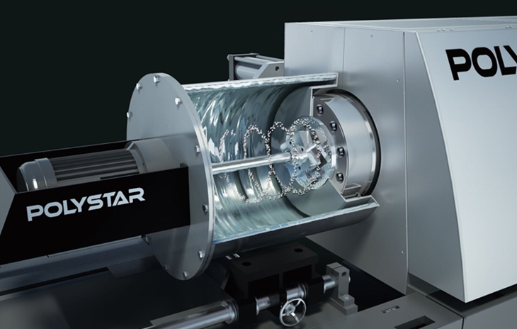 ホットカット方式のペレタイザーが材料を均一なサイズにカット