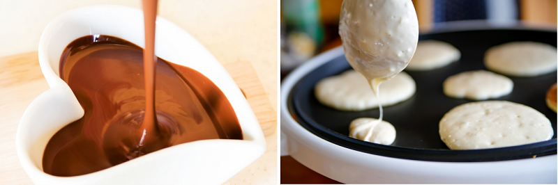 熱可塑性のチョコレート、熱硬化性のホットケーキ